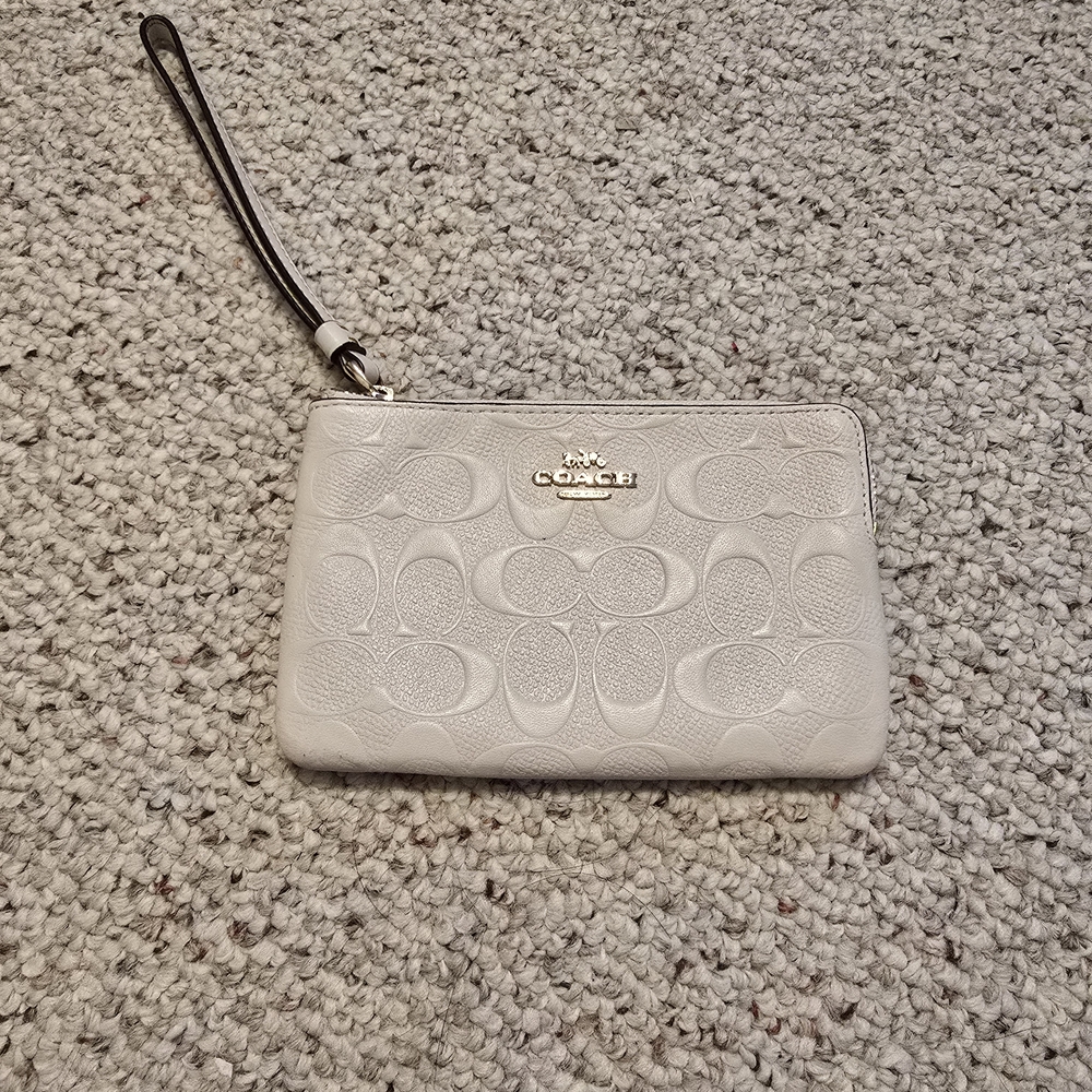 Coach White Wristlet